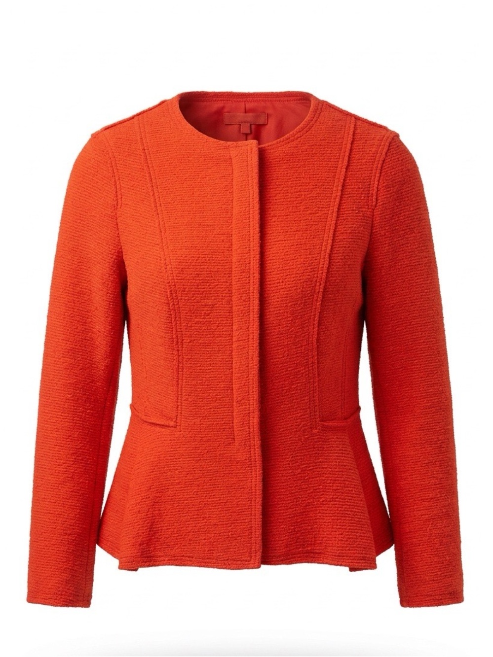 Zara Basic Textured Orange Peplum Jacket - Size S